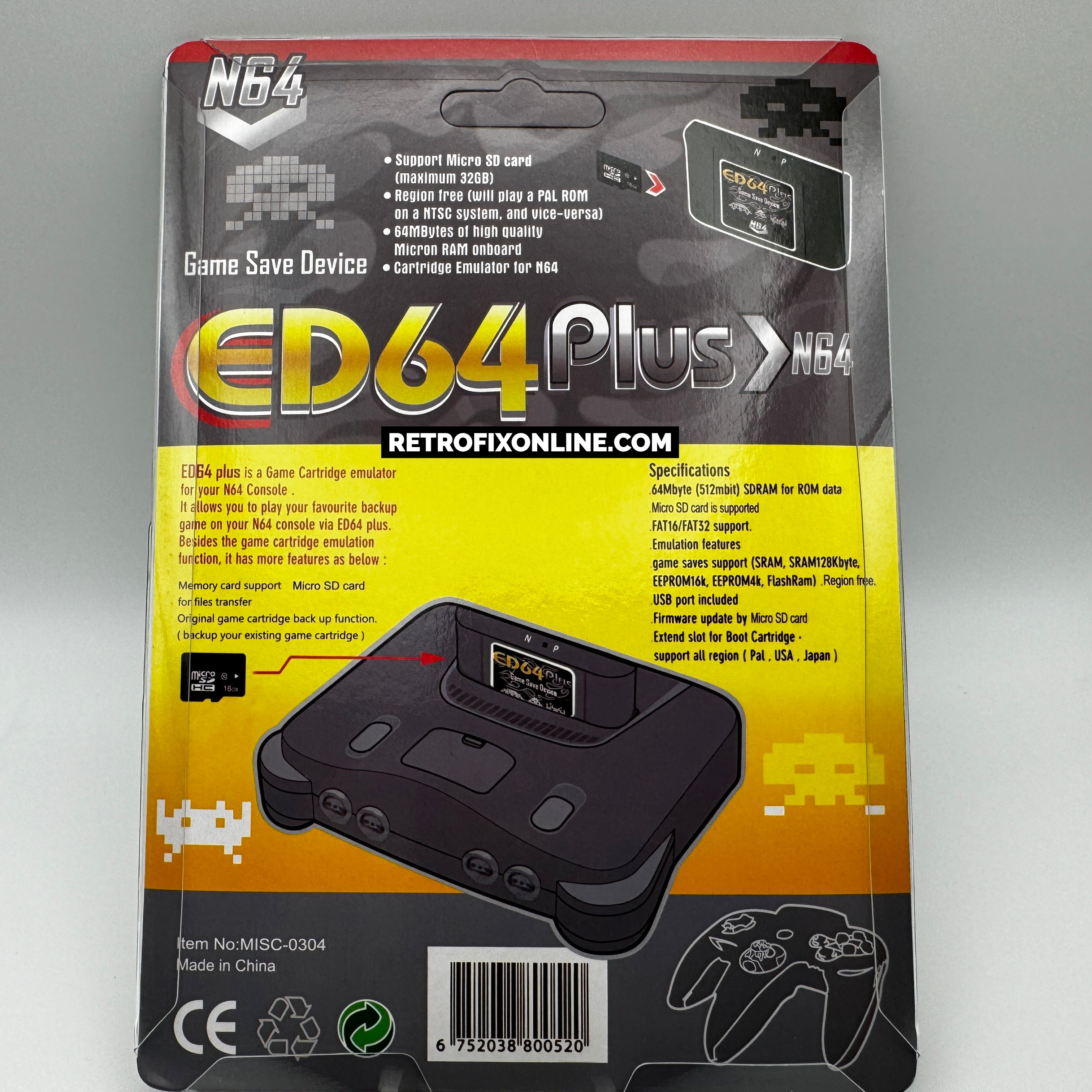 ED64 Plus Cartridge 2024 for N64 (includes MicroSD)